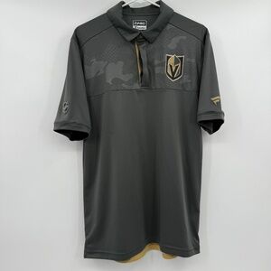 Fanatics Polo Shirt Men Large Gray NHL Pro Knights Short Sleeve Stretch Golf